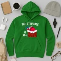 The Struggle Is Real Santa Funny Holiday Hoodie thumb 3