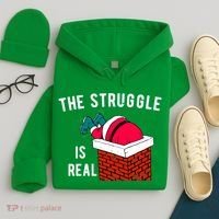 The Struggle Is Real Santa Funny Holiday Hoodie thumb 4