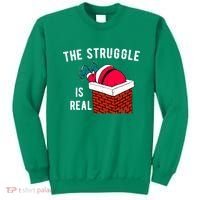 The Struggle Is Real Santa Funny Holiday Sweatshirt thumb 0