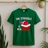 The Struggle Is Real Santa Funny Holiday T-Shirt thumb 2