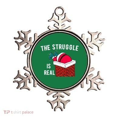 The Struggle Is Real Santa Funny Holiday Ornament