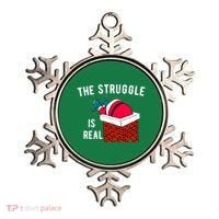 The Struggle Is Real Santa Funny Holiday Ornament thumb 0