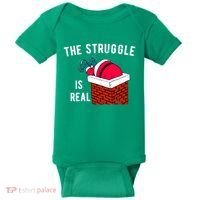 The Struggle Is Real Santa Funny Holiday Baby Bodysuit thumb 0