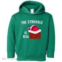 The Struggle Is Real Santa Funny Holiday Toddler Hoodie thumb 0