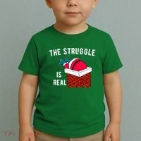 The Struggle Is Real Santa Funny Holiday Toddler T-Shirt thumb 2