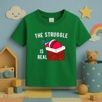 The Struggle Is Real Santa Funny Holiday Toddler T-Shirt thumb 3