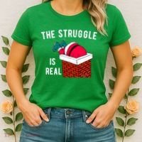 The Struggle Is Real Santa Funny Holiday Women's T-Shirt thumb 2