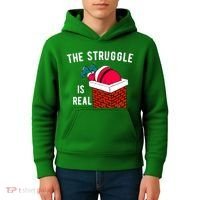 The Struggle Is Real Santa Funny Holiday Kids Hoodie thumb 4