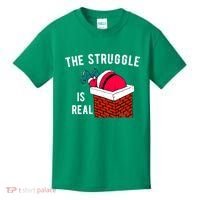 The Struggle Is Real Santa Funny Holiday Kids T-Shirt thumb 0