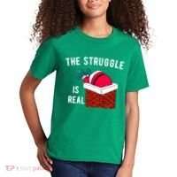 The Struggle Is Real Santa Funny Holiday Kids T-Shirt thumb 2
