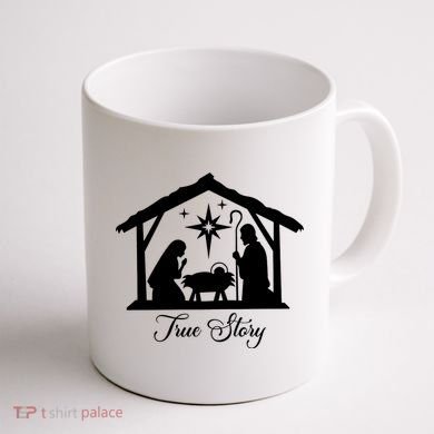 True Story Jesus Christmas Coffee Mug back