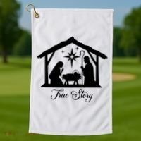 True Story Jesus Christmas Golf Towel thumb 1