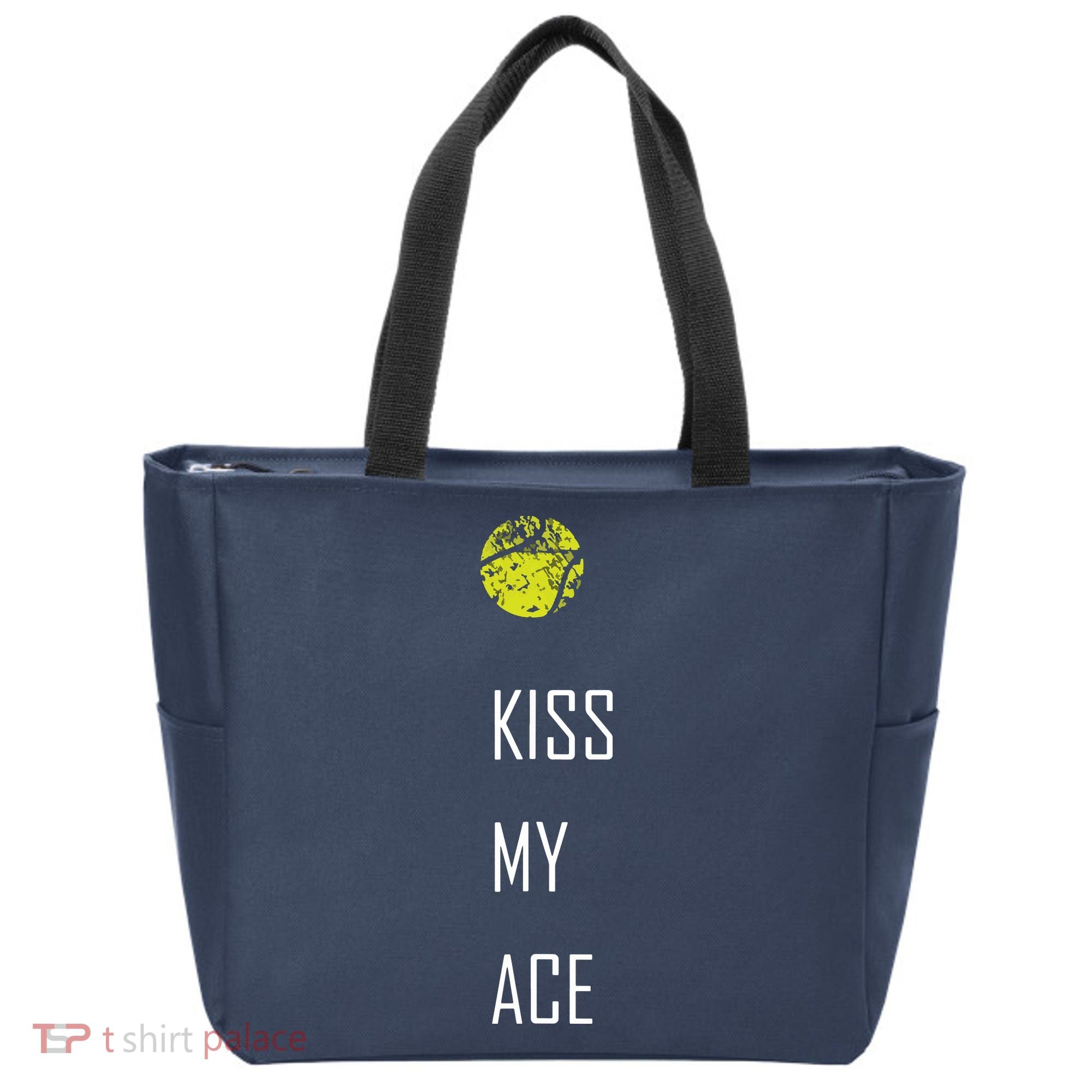 Tennis Shirts, Kiss My Ace Funny Cute Sports Gift Tote Bag
