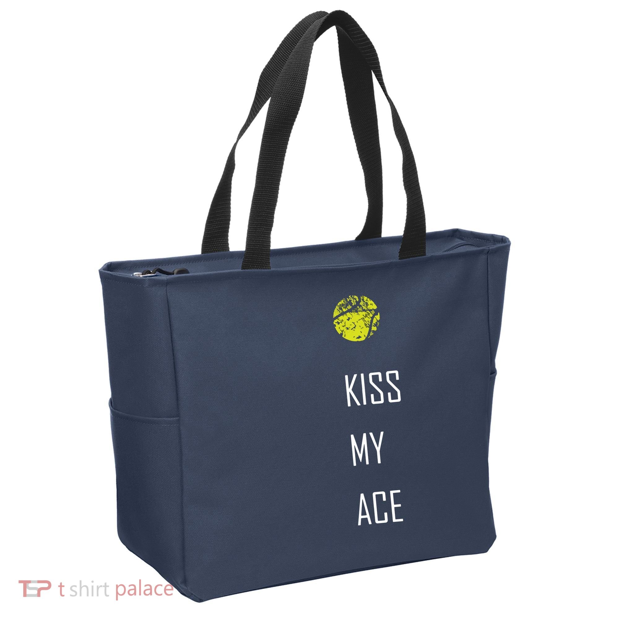 Tennis Shirts, Kiss My Ace Funny Cute Sports Gift Tote Bag