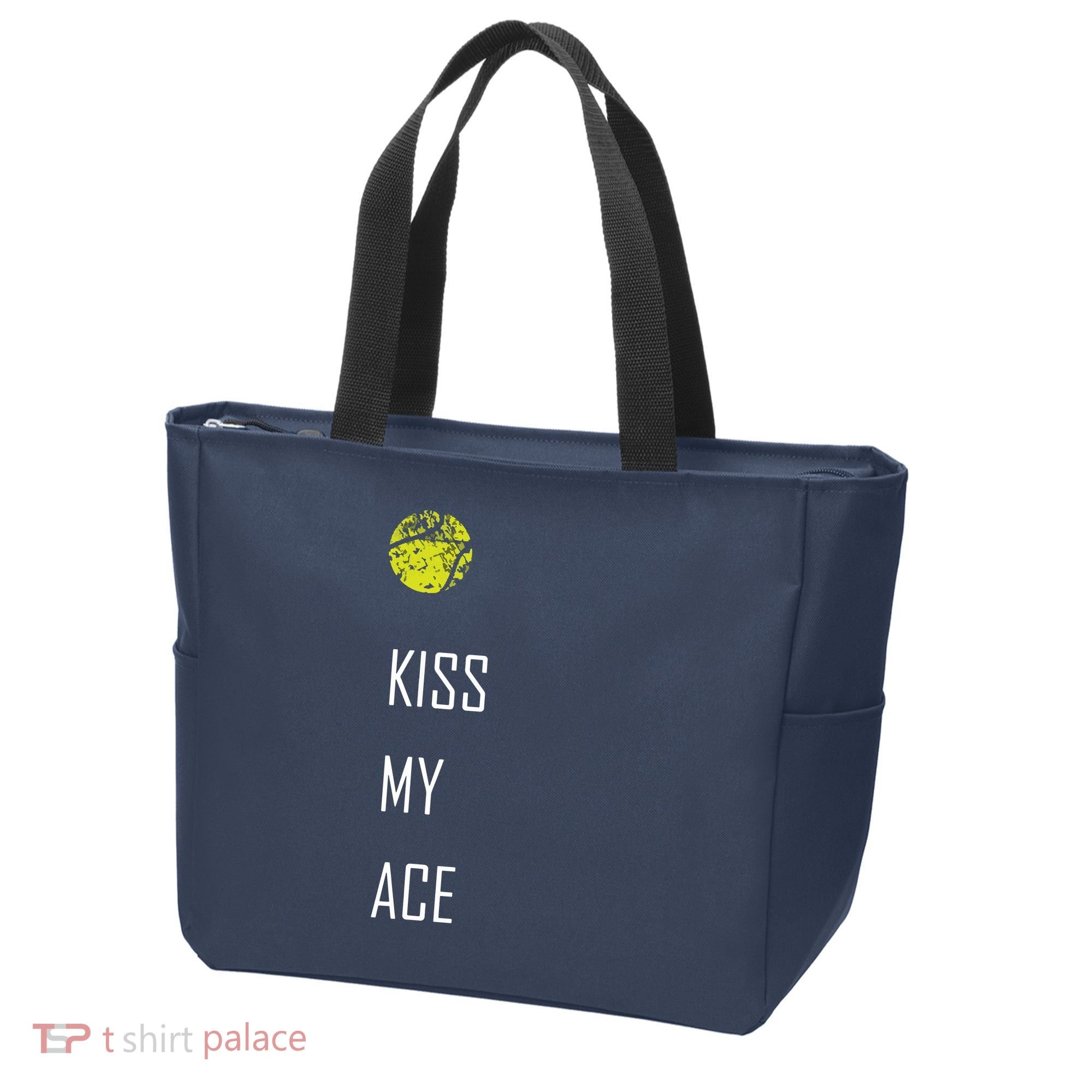 Tennis Shirts, Kiss My Ace Funny Cute Sports Gift Tote Bag