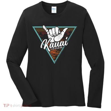 Tropical Shaka Kauai Hawaii Kauai Hi Women's Long Sleeve Shirt