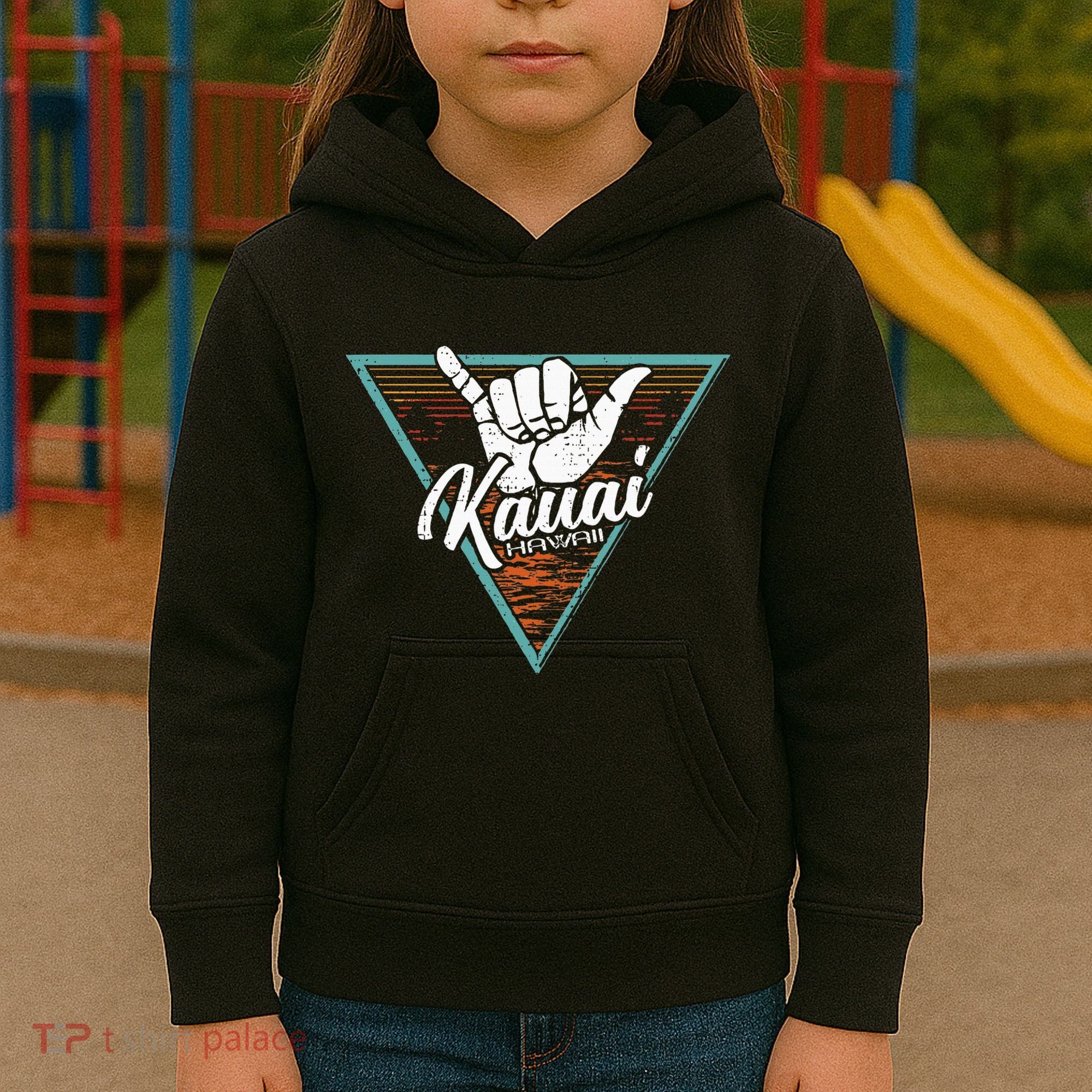 Tropical Shaka Kauai Hawaii Kauai Hi Kids Hoodie