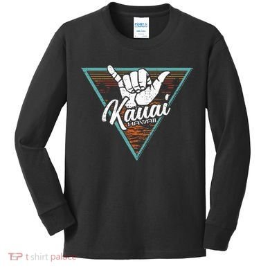 Tropical Shaka Kauai Hawaii Kauai Hi Kids Long Sleeve Shirt