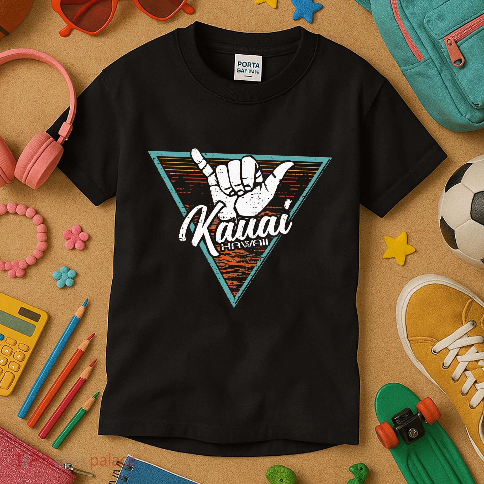 Tropical Shaka Kauai Hawaii Kauai Hi Kids T-Shirt