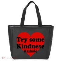 Try Some Kindness Asshole Heart Tote Bag thumb 0