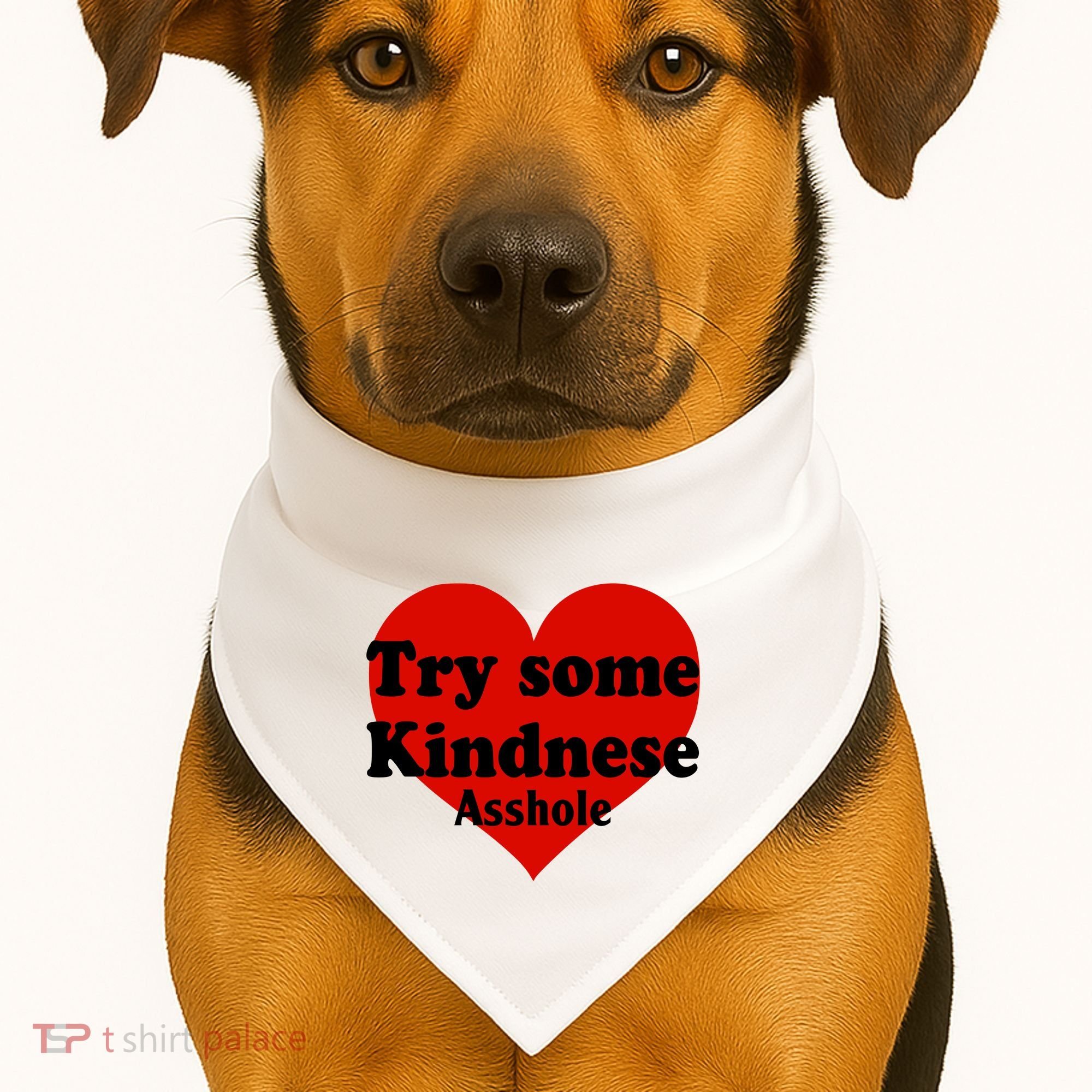 Try Some Kindness Asshole Heart USA-Made Doggie Bandana