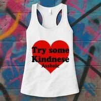Try Some Kindness Asshole Heart Women's Tank Top thumb 3