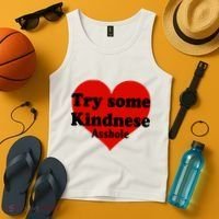 Try Some Kindness Asshole Heart Tank Top thumb 4