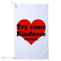 Try Some Kindness Asshole Heart Golf Towel thumb 0