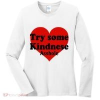 Try Some Kindness Asshole Heart Women's Long Sleeve Shirt thumb 0