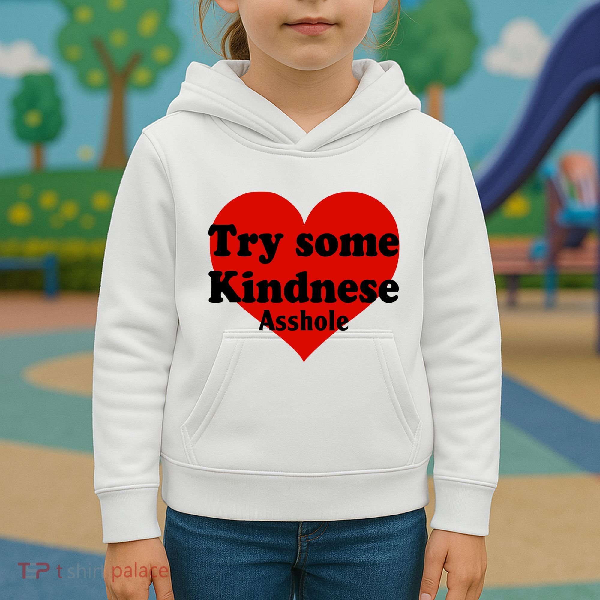 Try Some Kindness Asshole Heart Kids Hoodie