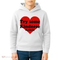 Try Some Kindness Asshole Heart Kids Hoodie thumb 4