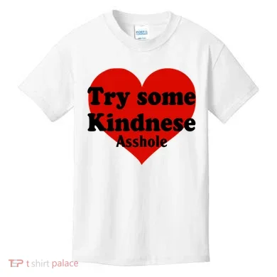 Try Some Kindness Asshole Heart Kids T-Shirt