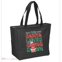 This Santa Loves Going Down Funny Tote Bag thumb 2