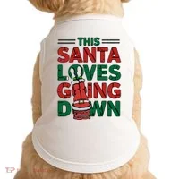This Santa Loves Going Down Funny Doggie Tank thumb 0