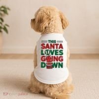 This Santa Loves Going Down Funny Doggie Tank thumb 2