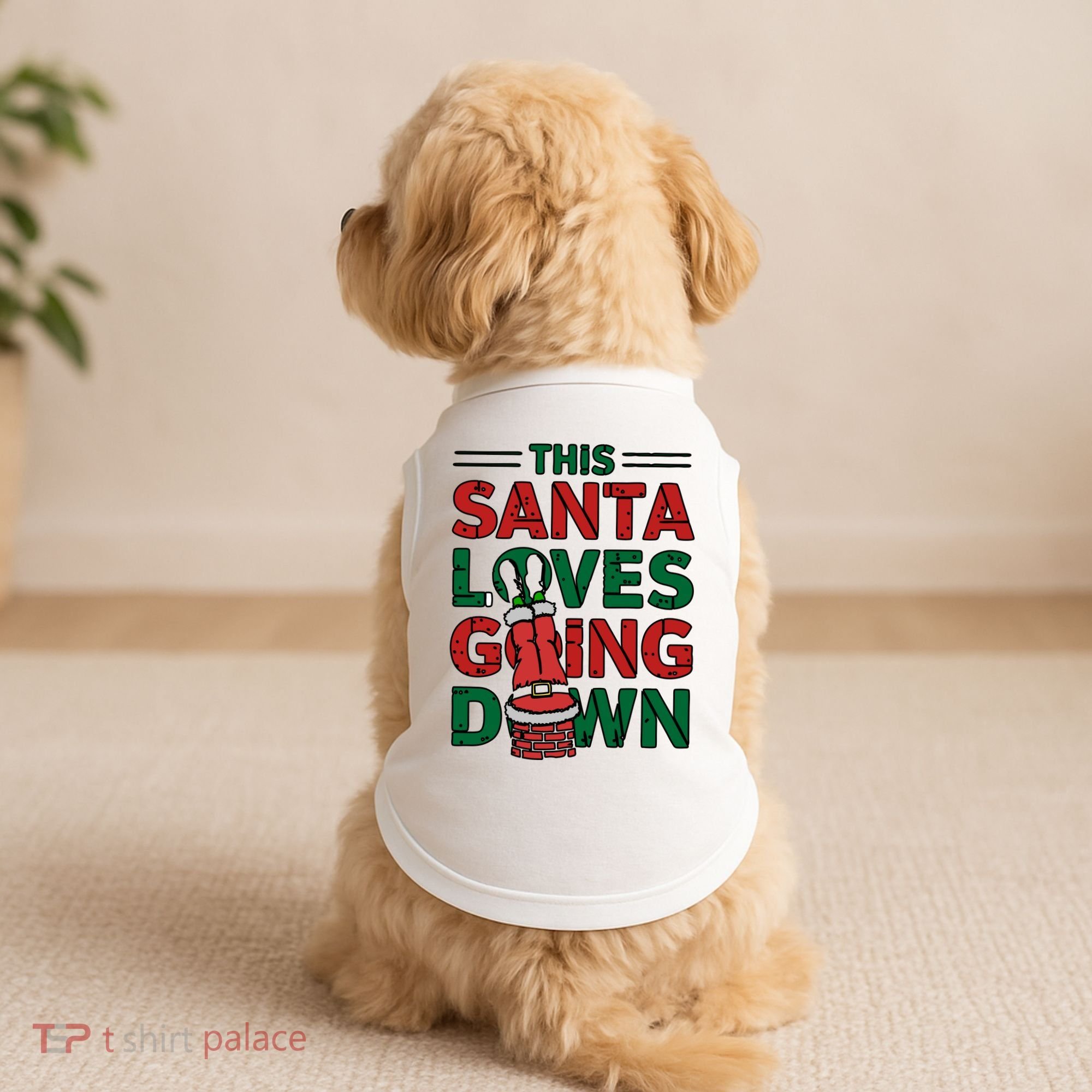This Santa Loves Going Down Funny Doggie Tank