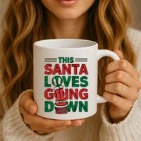 This Santa Loves Going Down Funny Coffee Mug thumb 3