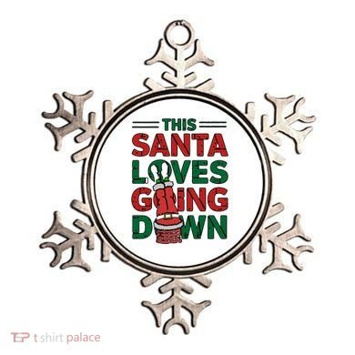 This Santa Loves Going Down Funny Ornament