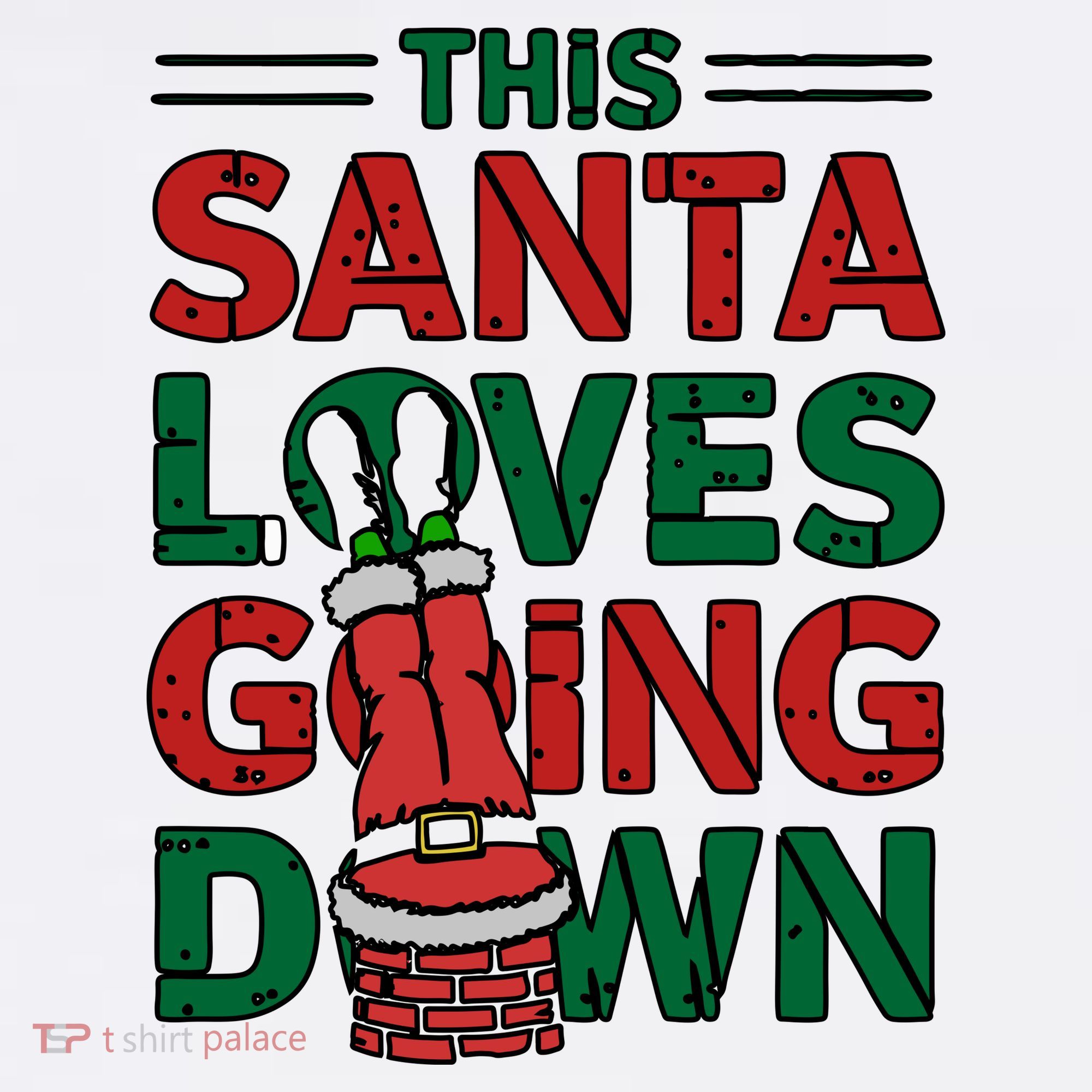 This Santa Loves Going Down Funny Golf Towel
