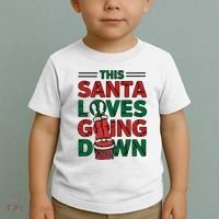 This Santa Loves Going Down Funny Toddler T-Shirt thumb 2