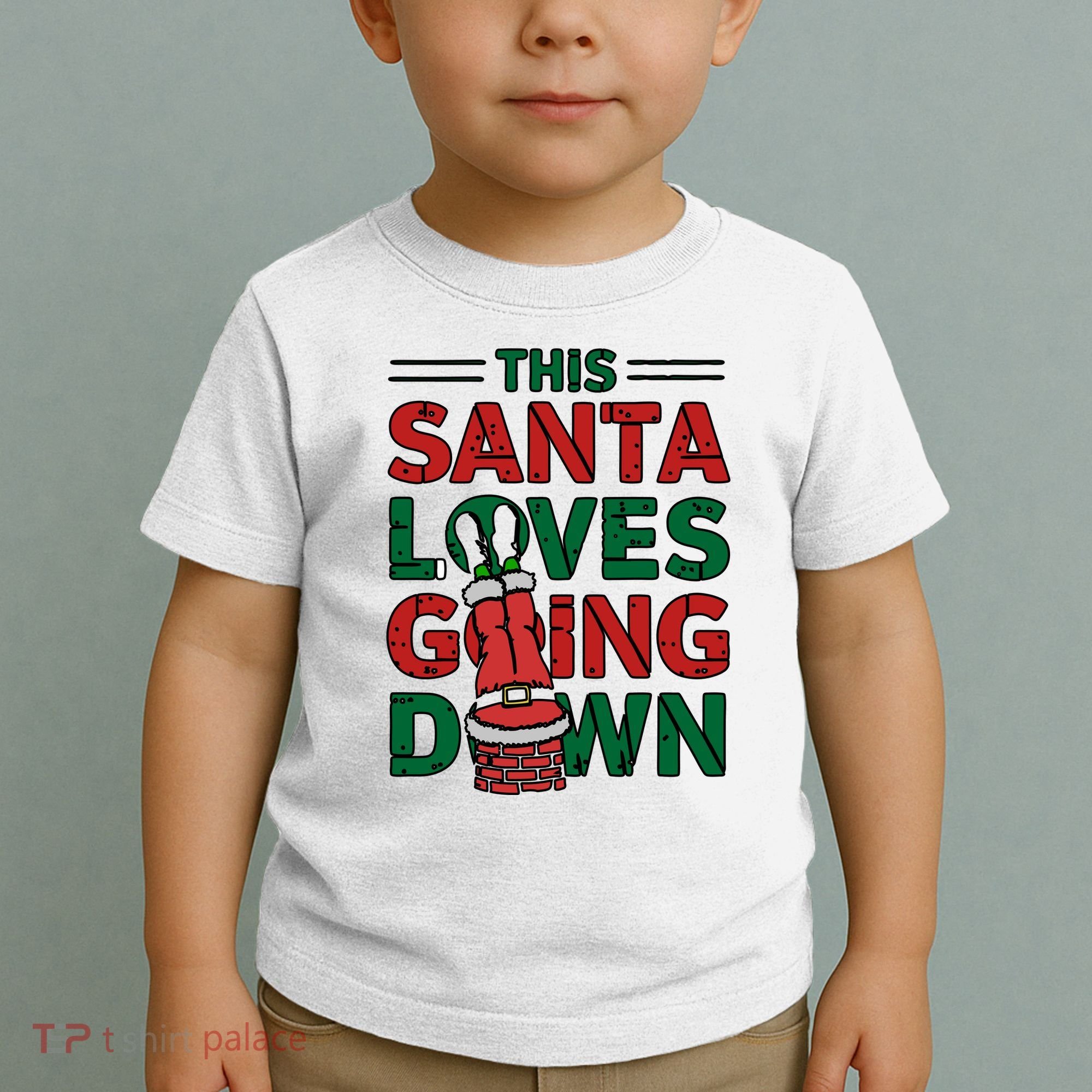 This Santa Loves Going Down Funny Toddler T-Shirt