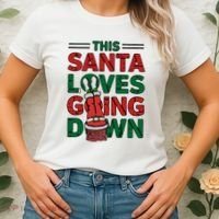 This Santa Loves Going Down Funny Women's T-Shirt thumb 2