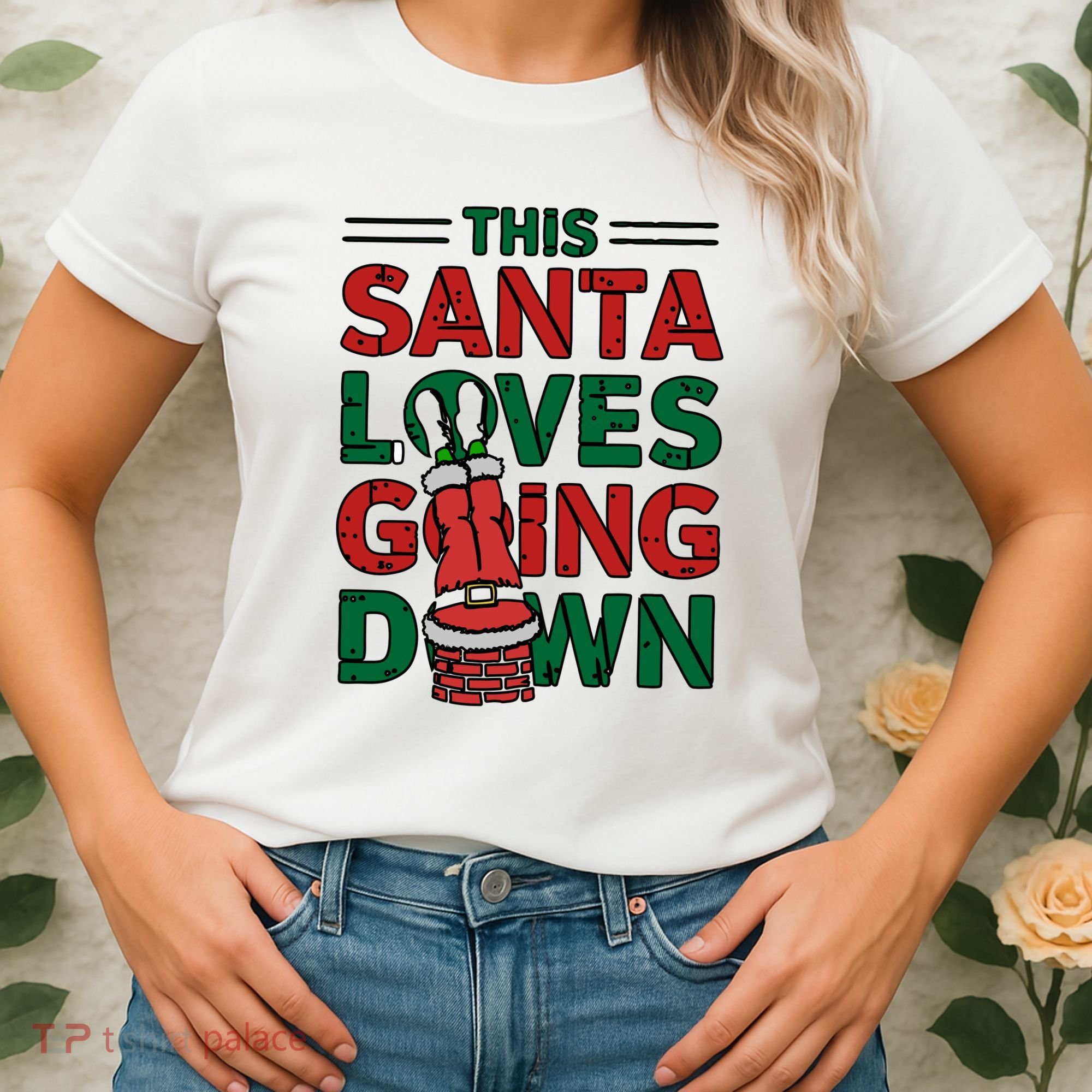 This Santa Loves Going Down Funny Women's T-Shirt