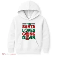 This Santa Loves Going Down Funny Kids Hoodie thumb 0