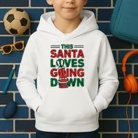 This Santa Loves Going Down Funny Kids Hoodie thumb 2