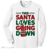 This Santa Loves Going Down Funny Kids Long Sleeve Shirt thumb 0
