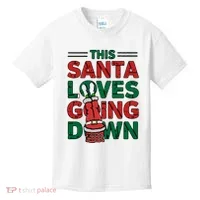 This Santa Loves Going Down Funny Kids T-Shirt thumb 0