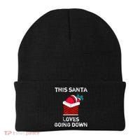 This Santa Loves Going Down Funny Christmas Beanie thumb 0