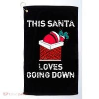 This Santa Loves Going Down Funny Christmas Golf Towel thumb 0