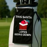 This Santa Loves Going Down Funny Christmas Golf Towel thumb 2